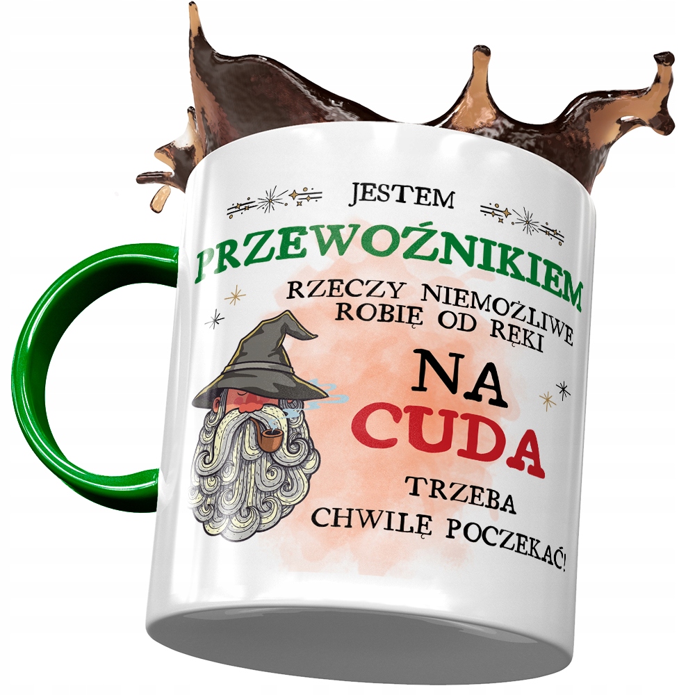 Kubek Zielony Dla Przewoźnika Na Cuda Prezent Z Nadrukiem Ze Zdjęciem