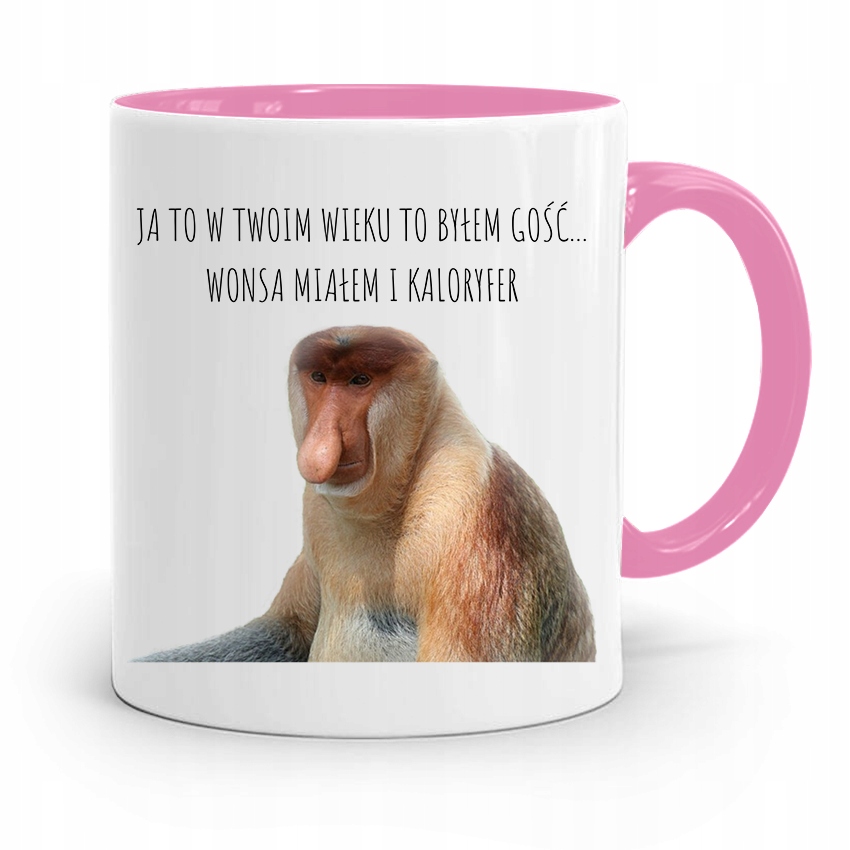 Kubek Różowy Nosacz Janusz Ja To W Twoim Wieku Z Nadrukiem Ze Zdjęciem