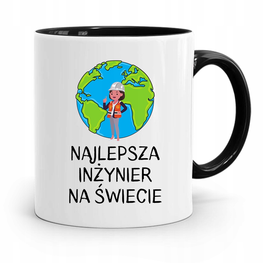 Dla Inżyniera Kubek Czarny Prezent Z Nadrukiem Ze Zdjęciem