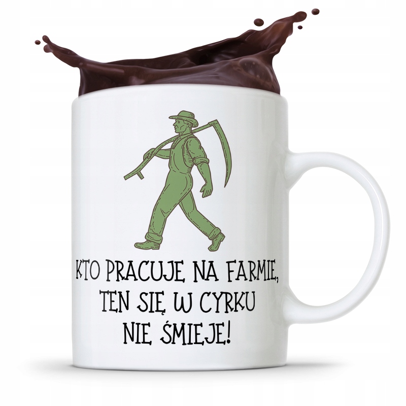 Dla Rolnika Kubek Na Prezent Kto Pracuje Na Farmie Z Nadrukiem Ze Zdjęciem