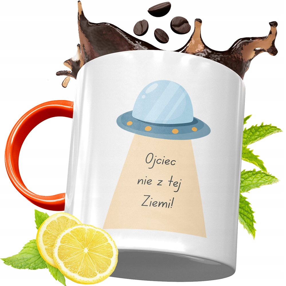 Kubek Pomarańczowy Dla Taty Dzień Taty Prezent Z Nadrukiem Ze Zdjęciem