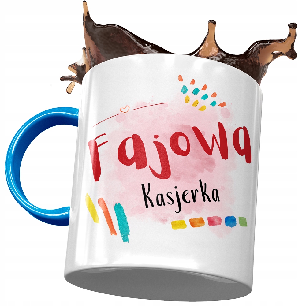 Kubek Błękitny Dla Kasjerki Fajowa Kasjerka Kubek Z Nadrukiem Ze Zdjęciem