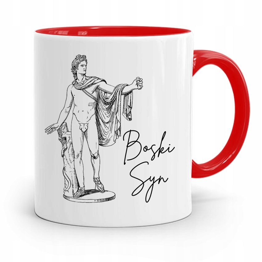 Kubek Czerwony Prezent Dla Syna Boski Synek Z Nadrukiem Ze Zdjęciem