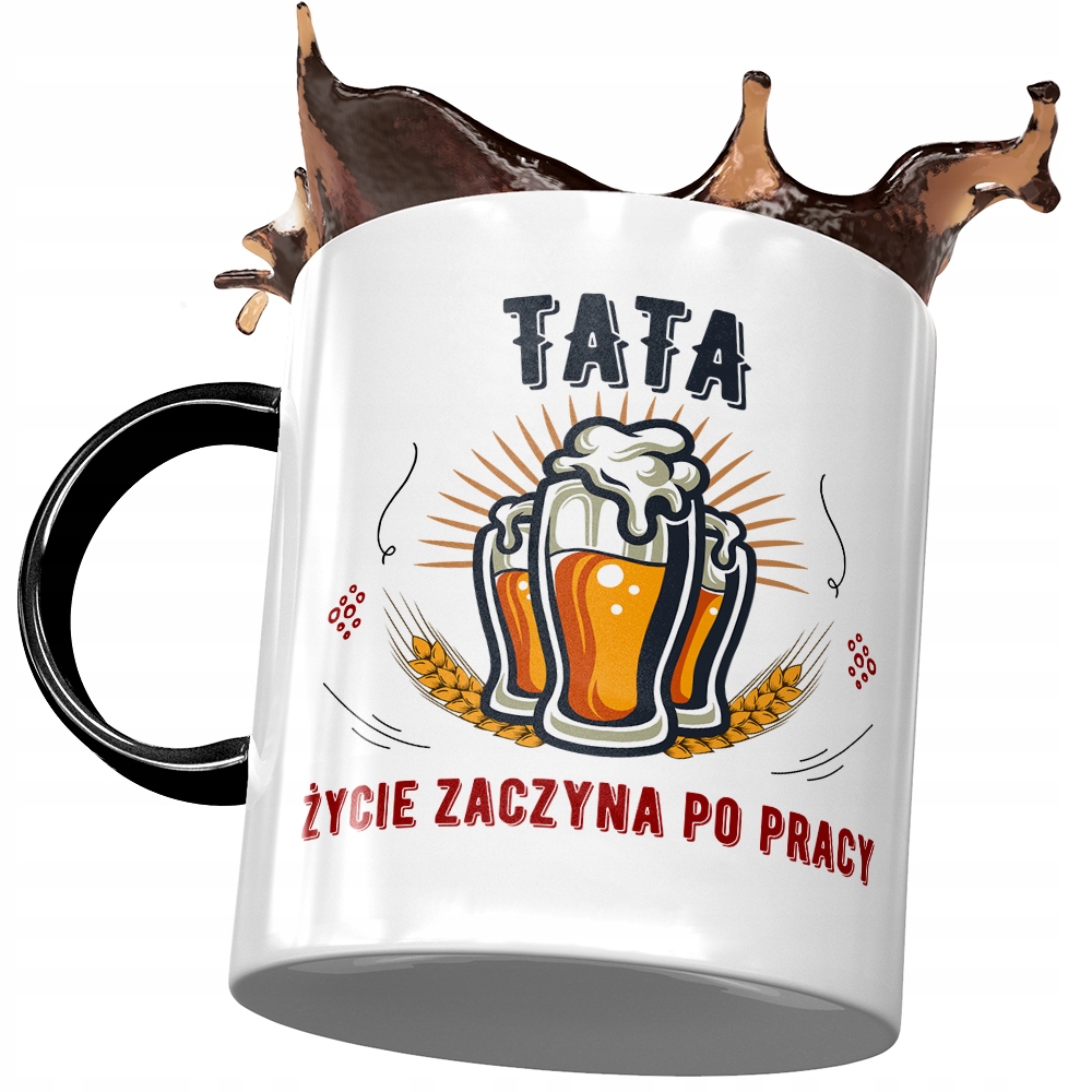 Kubek Czarny Dla Taty Ojca Na Dzień Taty Prezent Z Nadrukiem Ze Zdjęciem