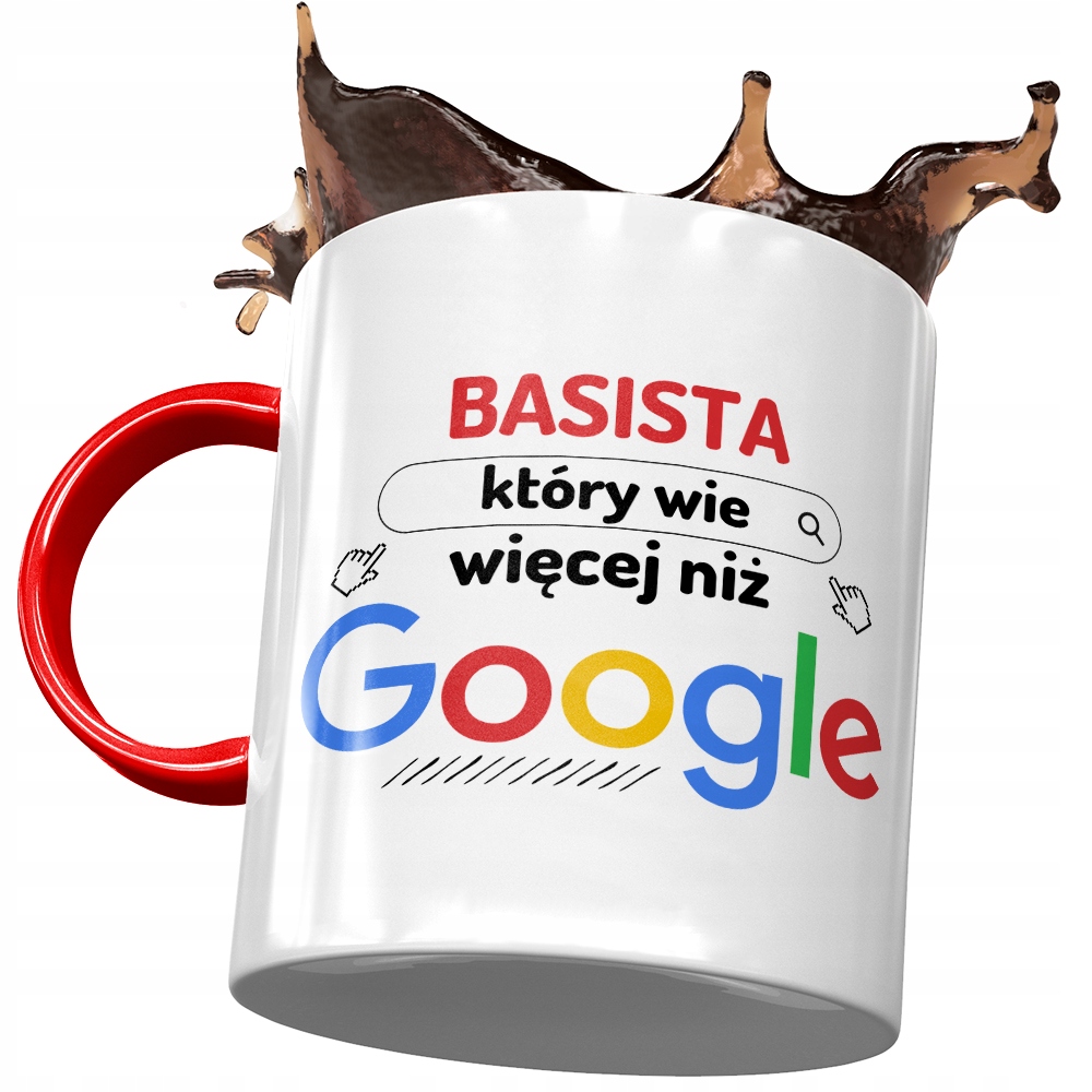 Kubek Czerwony Dla Basisty Który Wie Więcej Z Nadrukiem Ze Zdjęciem