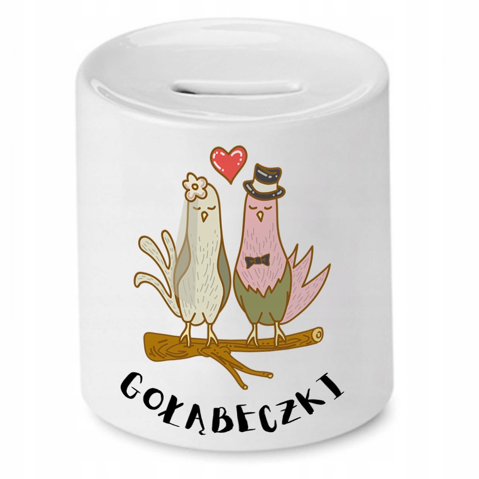 Skarbonka Prezent Walentynki Gołąbeczki Z Nadrukiem Ze Zdjęciem