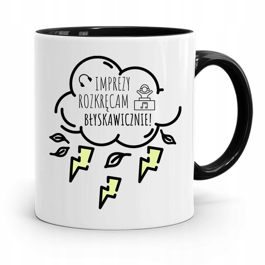 Dla Dja Muzyka Kubek Czarny Rozkręcam Imprezy Z Nadrukiem Ze Zdjęciem