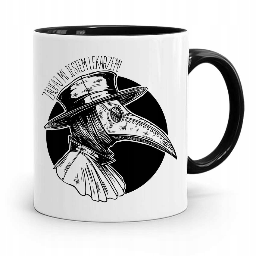 Kubek Czarny Prezent Dla Doktora Lekarza Zaufaj Mi Z Nadrukiem Ze Zdjęciem