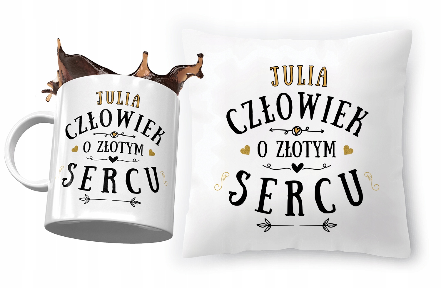 Zestaw Dla Juli Poduszka + Kubek Na Prezent Z Nadrukiem Ze Zdjęciem