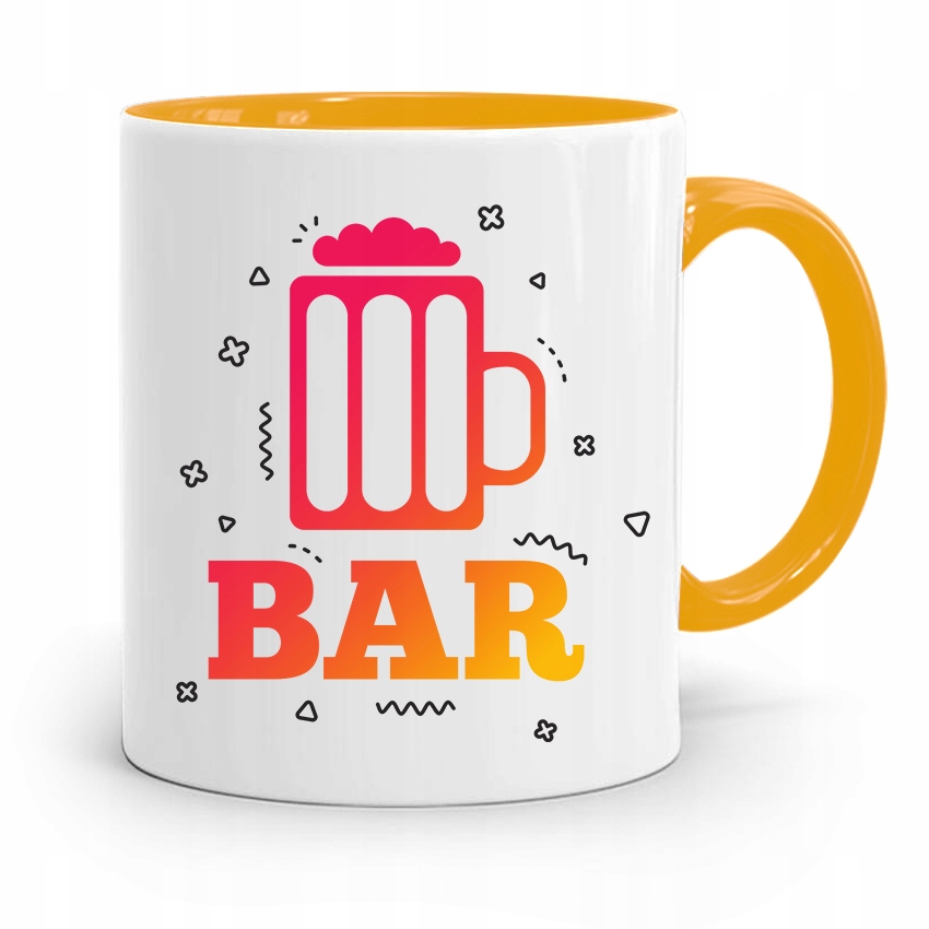 Kubek Żółty Dla Barmana Bar Prezent Z Nadrukiem Ze Zdjęciem