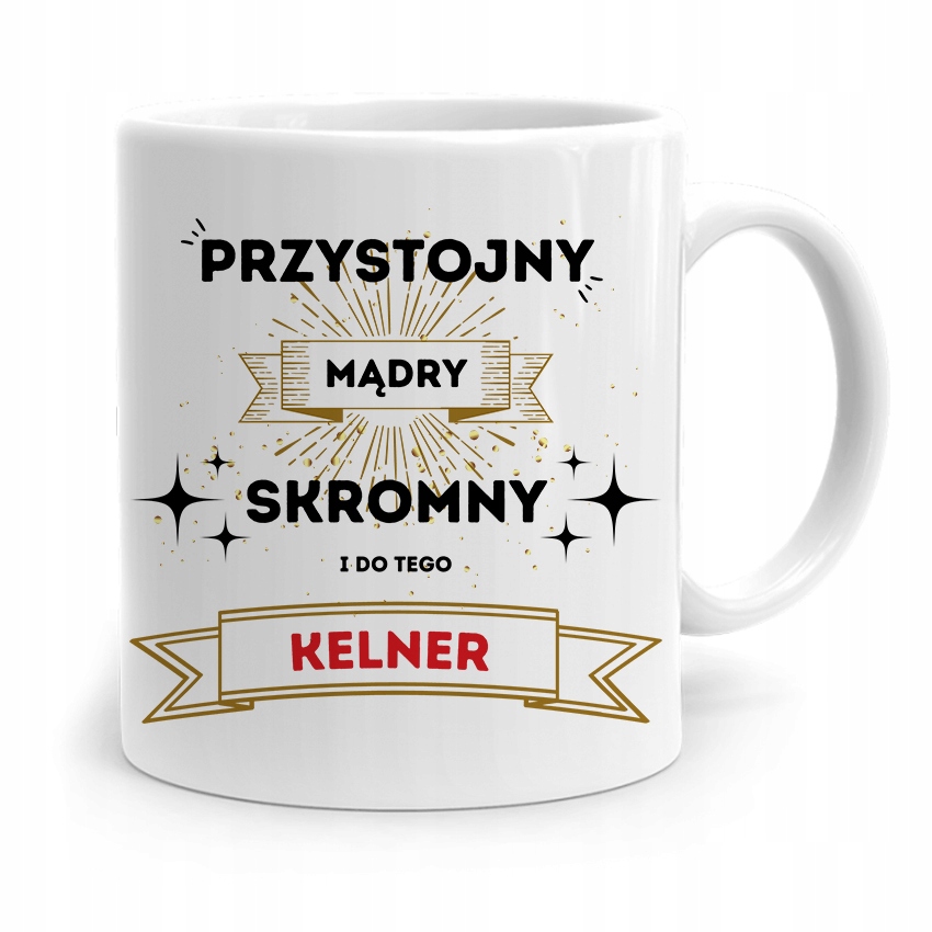 Dla Kelnera Kubek Na Prezent Przystojny Mądry Z Nadrukiem Ze Zdjęciem