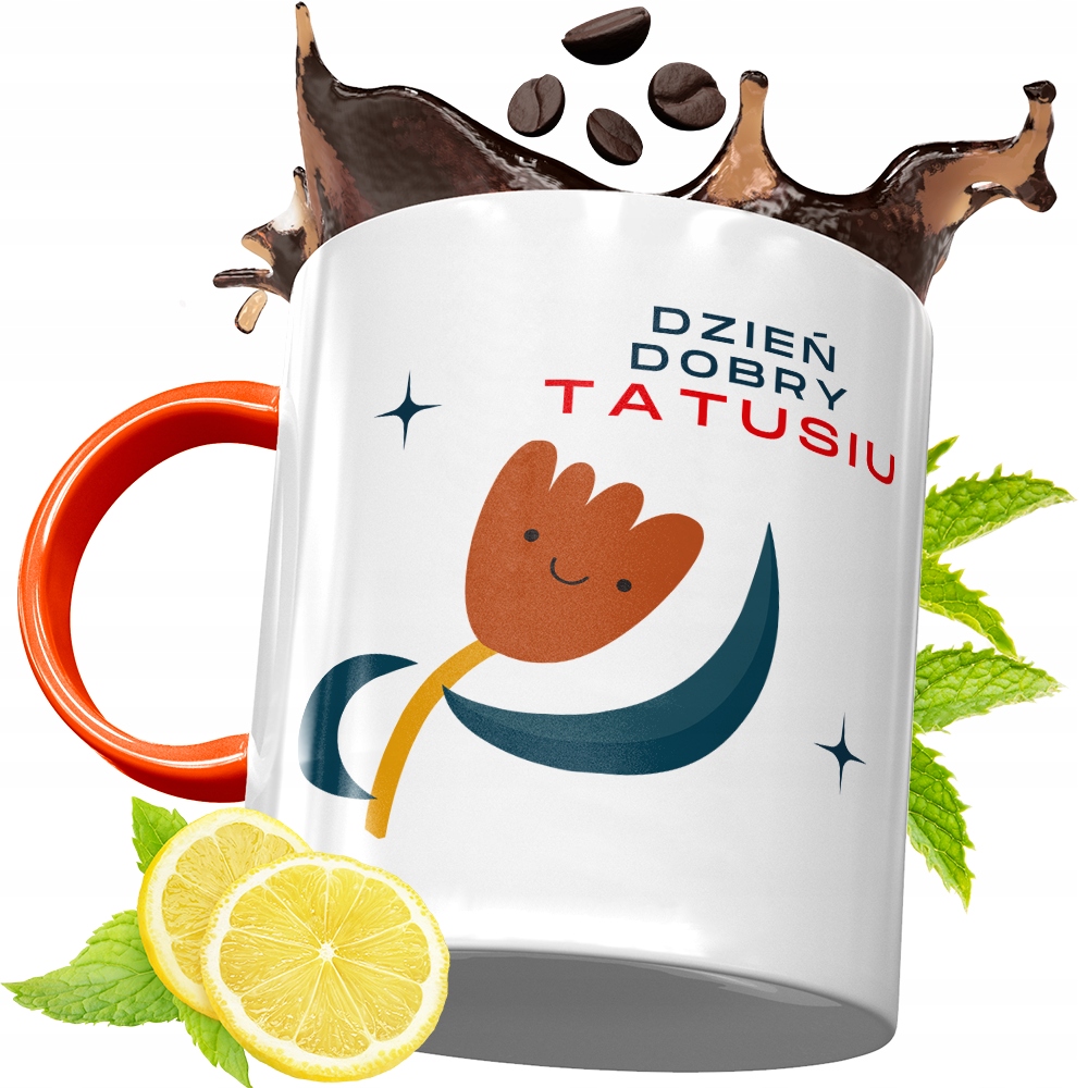 Kubek Pomarańczowy Dla Taty Dzień Taty Prezent Z Nadrukiem Ze Zdjęciem