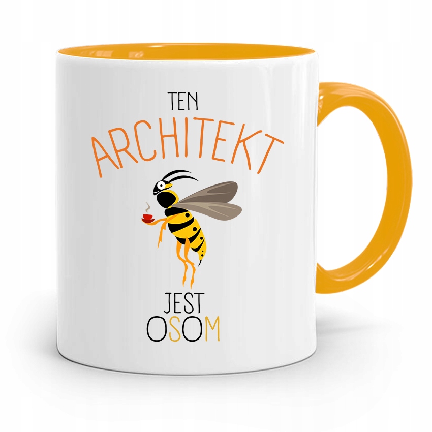Kubek Żółty Architekta Ten Architekt Jest Osom Z Nadrukiem Ze Zdjęciem