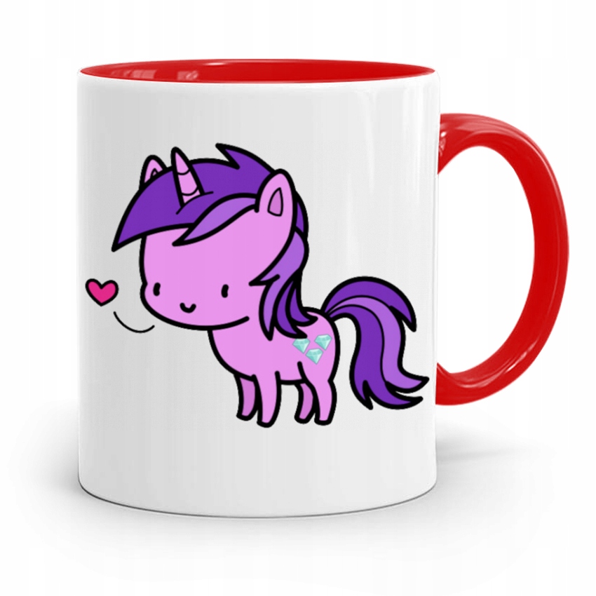 Kubek Czerwony Dzień Dziecka Jednorożec Prezent Z Nadrukiem Ze Zdjęciem