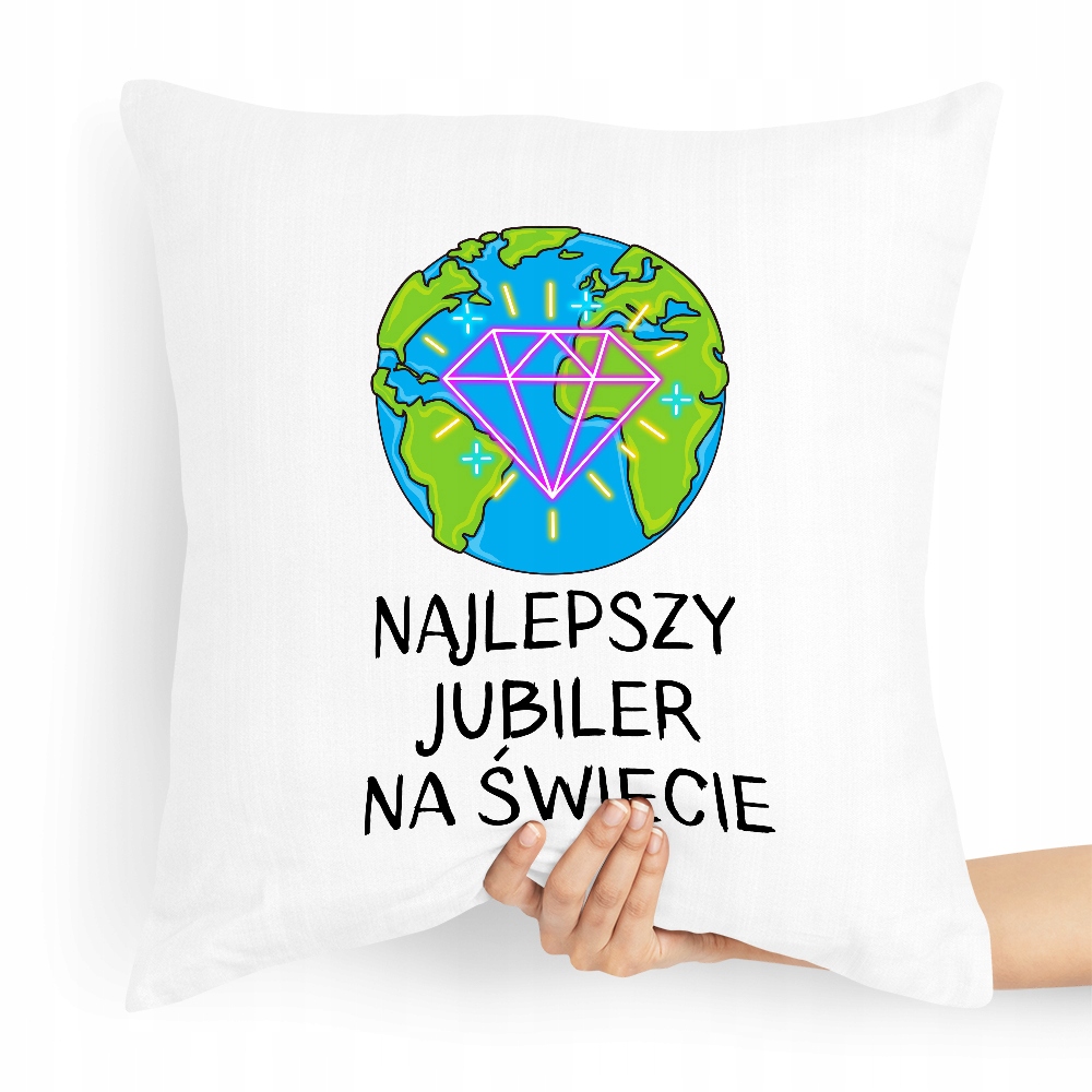 Prezent Poduszka Dla Jubilera Najlepszy Na Świecie Z Nadrukiem Ze Zdjęciem