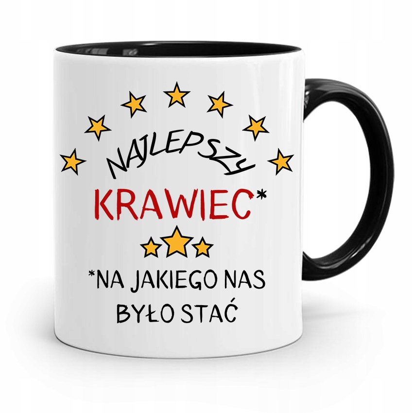 Kubek Czarny Dla Krawca Najlepszy Krawiec Z Nadrukiem Ze Zdjęciem