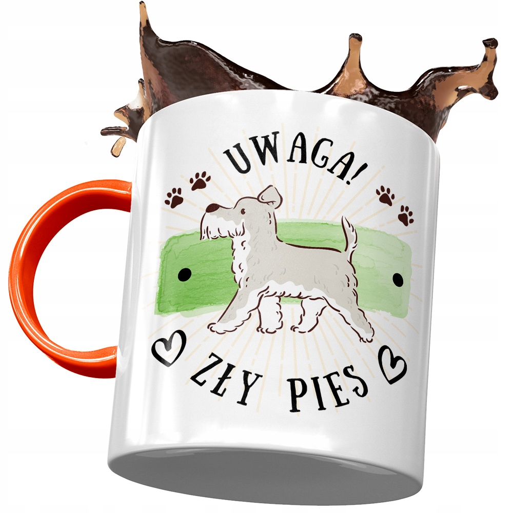 Kubek Pomarańczowy Z Pieskiem Psem Słodki Prezent Z Nadrukiem Ze Zdjęciem