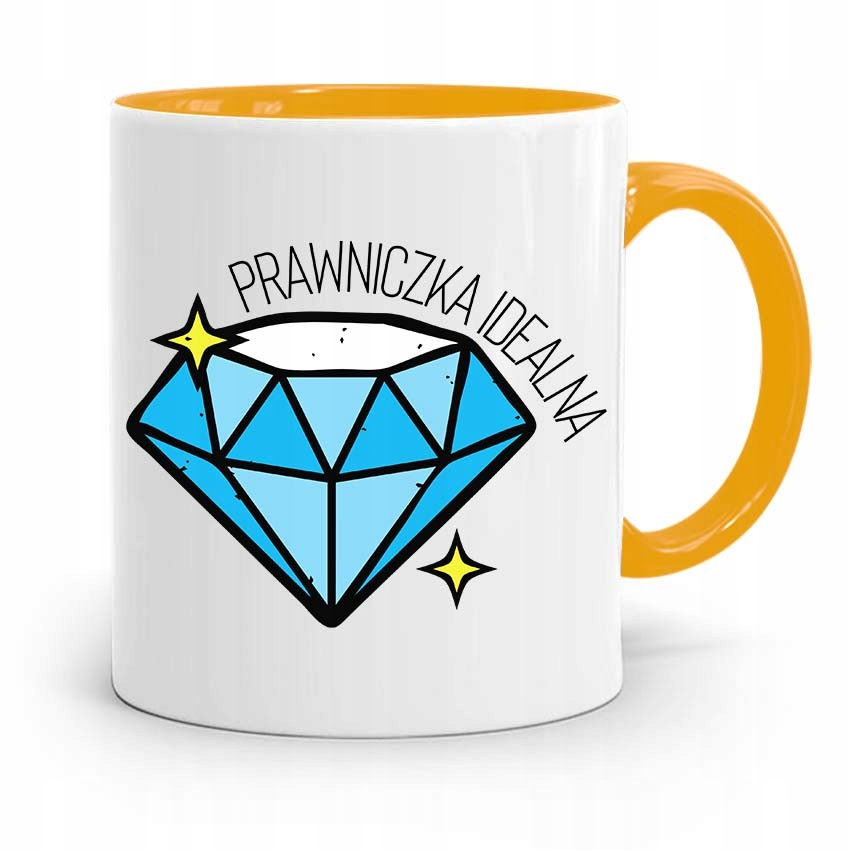 Kubek Żółty Prawnika Mecenasa Prawniczka Idealna Z Nadrukiem Ze Zdjęciem