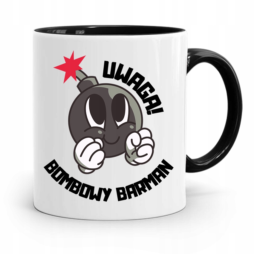 Kubek Prezent Dla Barmana Uwaga Bombowy Barman Z Nadrukiem Ze Zdjęciem