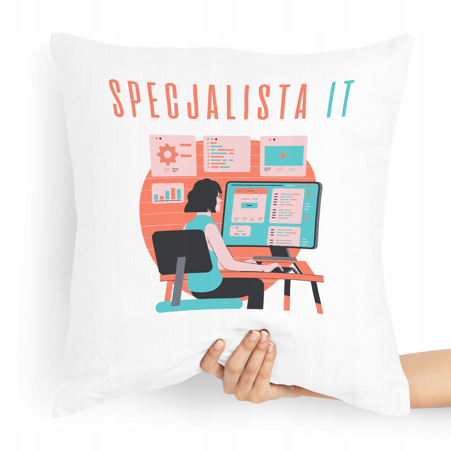 Poduszka Informatyka Informatyk Specjalista Od It Z Nadrukiem Ze Zdjęciem