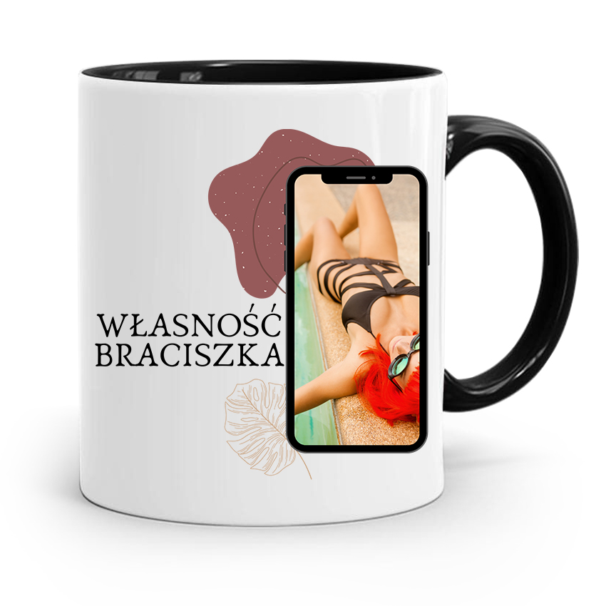 Kubek Czarny Prezent Dla Brata Własność Braciszka Z Nadrukiem Ze Zdjęciem