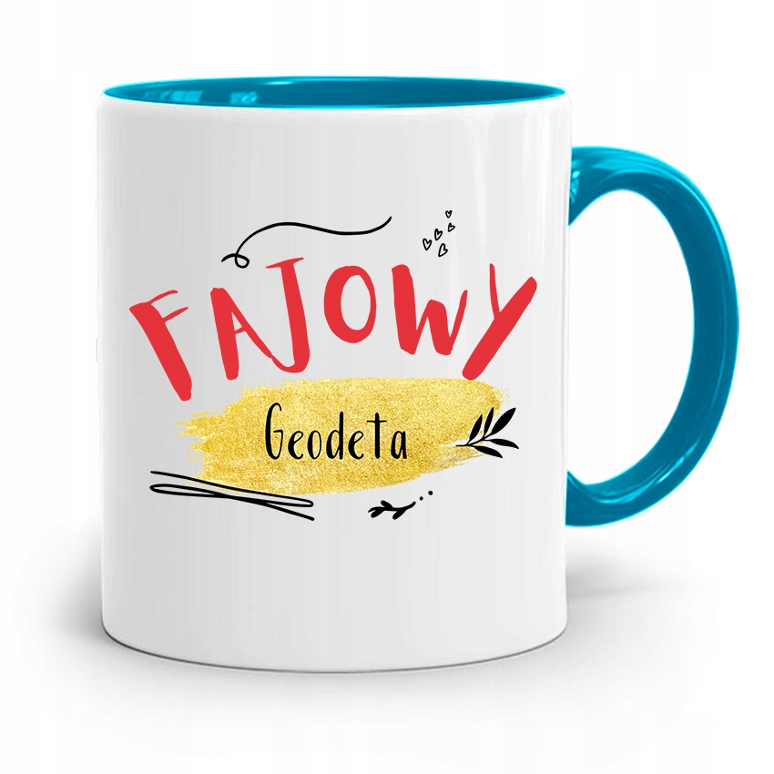 Kubek Błękitny Dla Geodety Fajowy Geodeta Z Nadrukiem Ze Zdjęciem