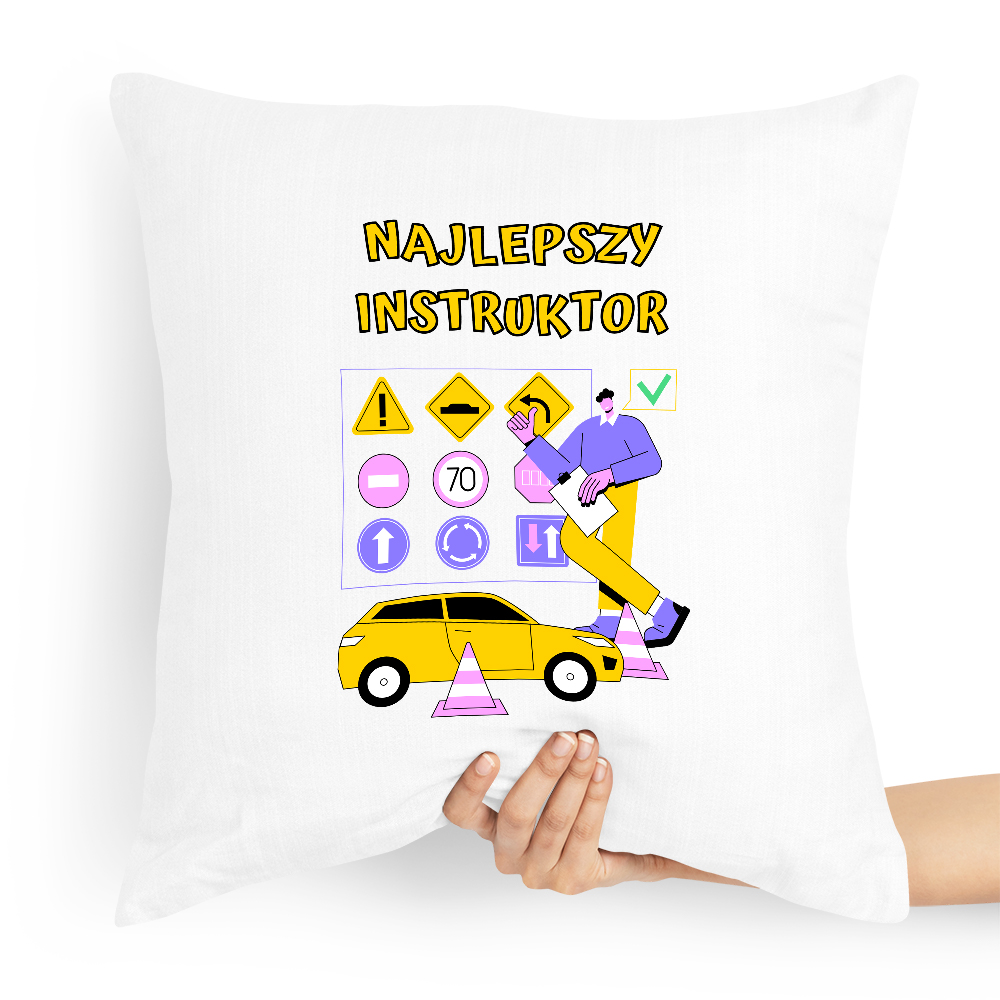 Poduszka Dla Instruktora Najlepszy Instruktor Z Nadrukiem Ze Zdjęciem