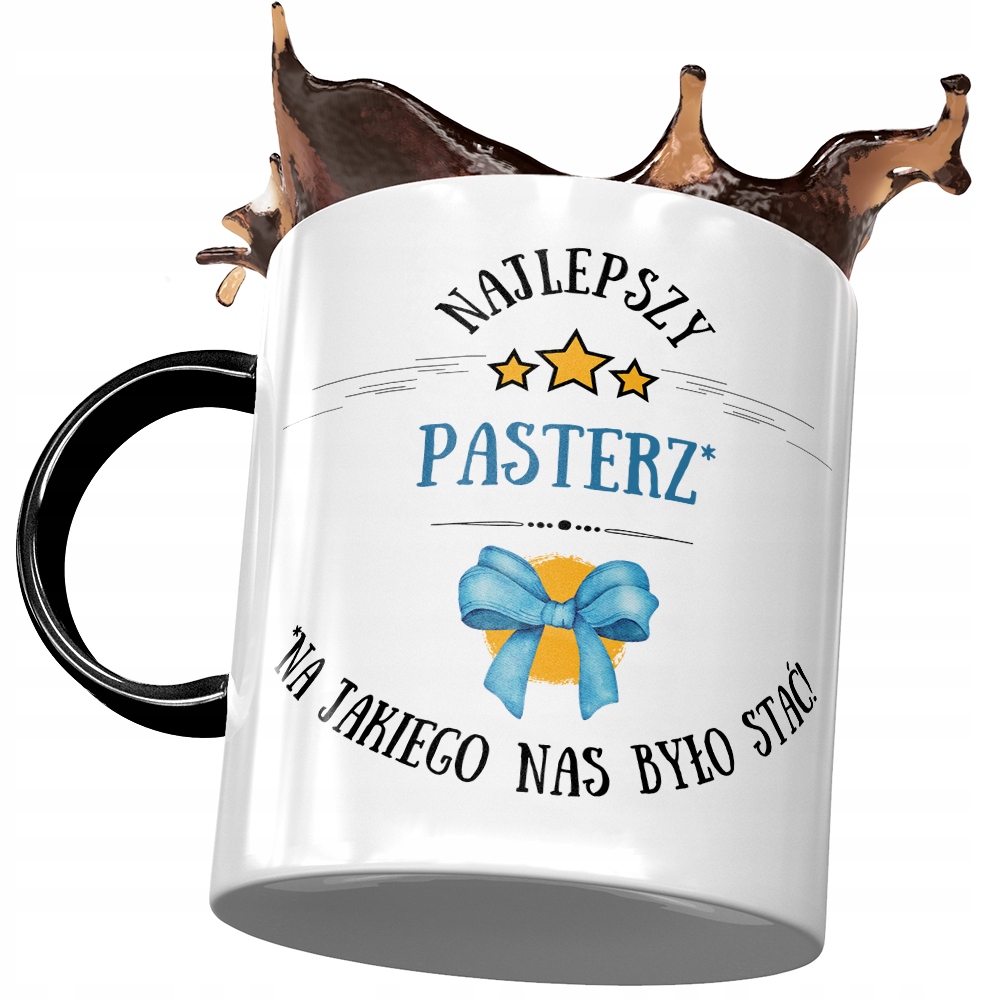 Kubek Czarny Dla Pasterza Najlepszy Pasterz Kubek Z Nadrukiem Ze Zdjęciem