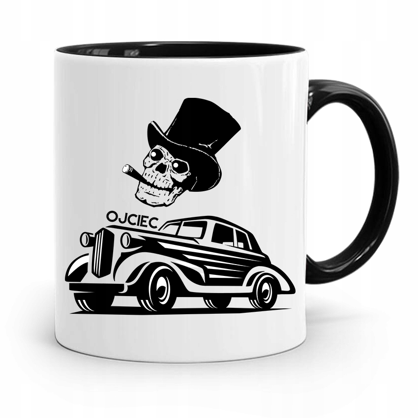 Kubek Czarny Prezent Na Dzień Ojca Dla Taty Ojciec Z Nadrukiem Ze Zdjęciem