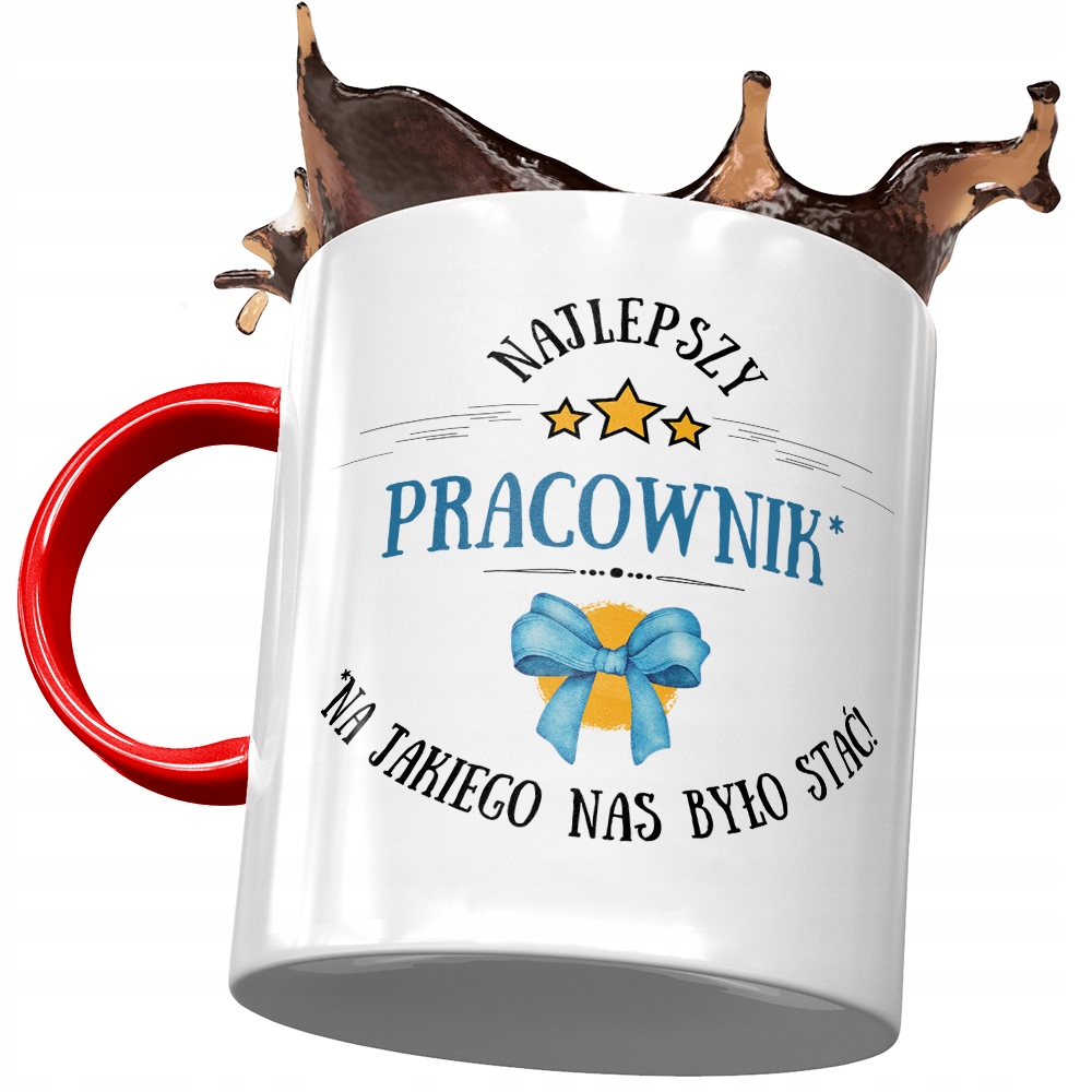 Kubek Czerwony Dla Pracownika Najlepszy Pracownik Z Nadrukiem Ze Zdjęciem