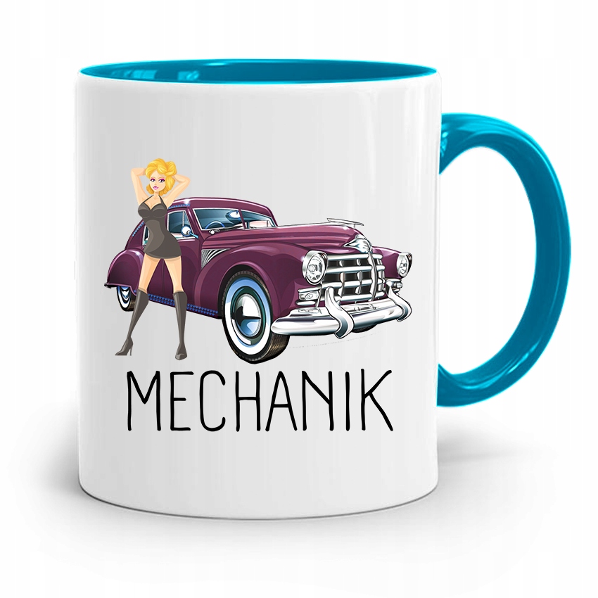 Kubek Błękitny Prezent Dla Mechanika Mechanik Z Nadrukiem Ze Zdjęciem