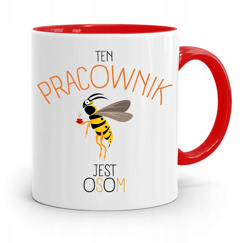 Dla Pracownika Kubek Czerwony Pracownik Jest Osom Z Nadrukiem Ze Zdjęciem