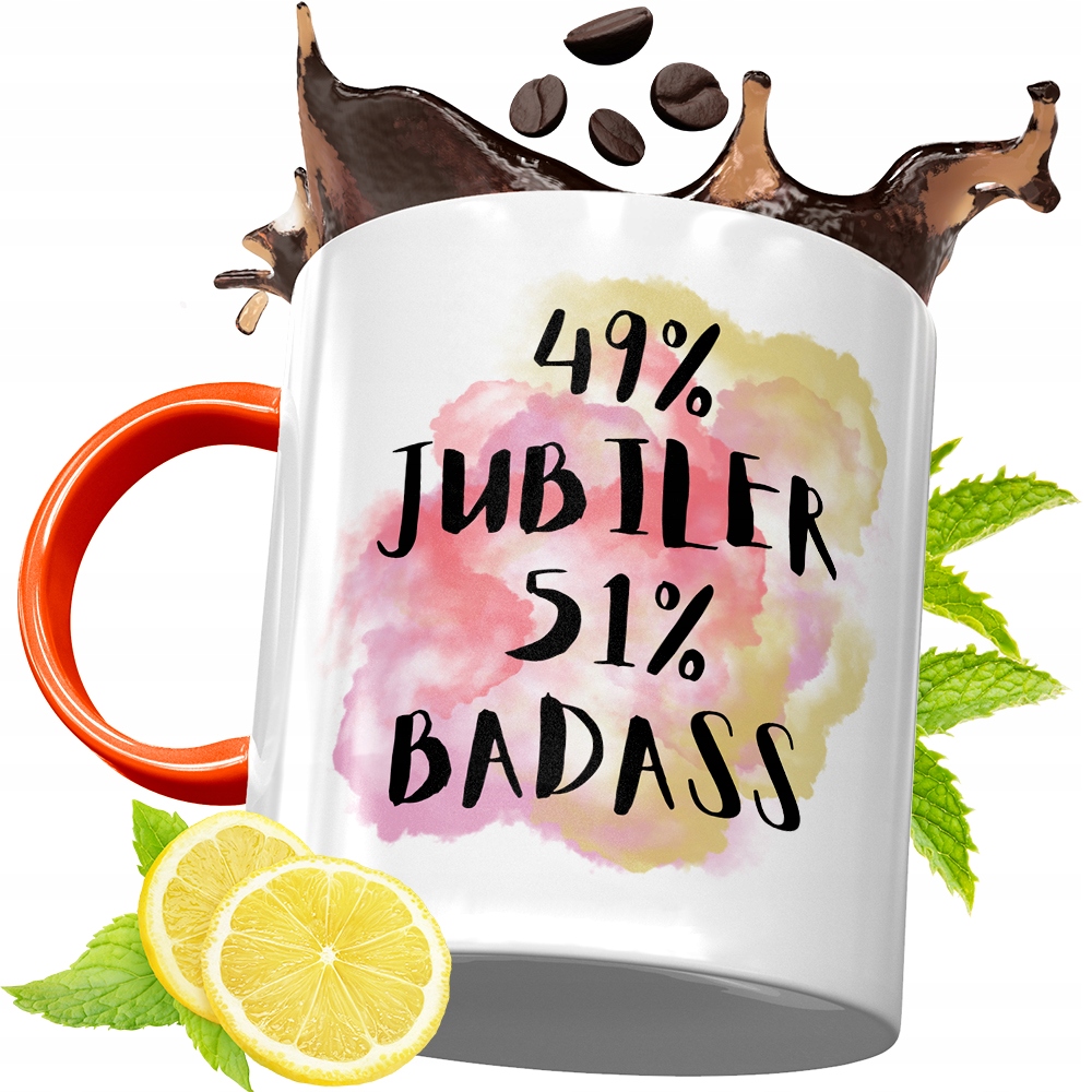 Kubek Pomarańczowy Dla Jubilera Prezent Z Nadrukiem Ze Zdjęciem