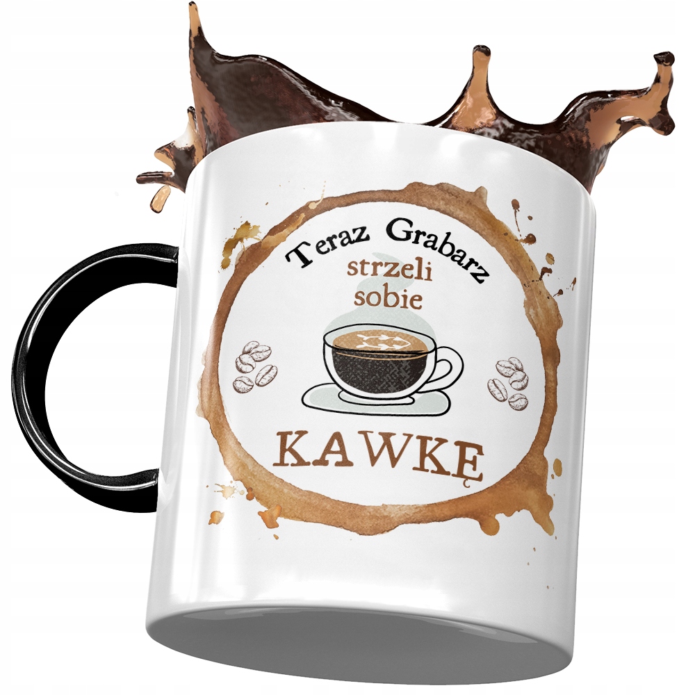 Kubek Czarny Dla Grabarza Strzeli Sobie Kawkę Z Nadrukiem Ze Zdjęciem