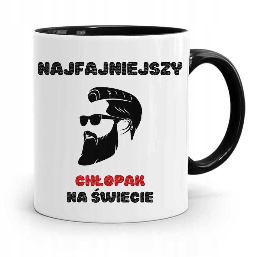 Kubek Czarny Dla Chłopaka Najfajniejszy Chłopak Z Nadrukiem Ze Zdjęciem