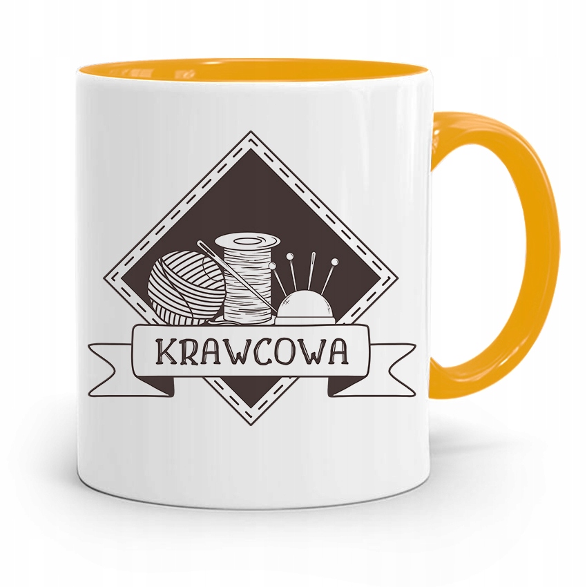 Kubek Żółty Dla Krawcowej Krawcowa Prezent Z Nadrukiem Ze Zdjęciem