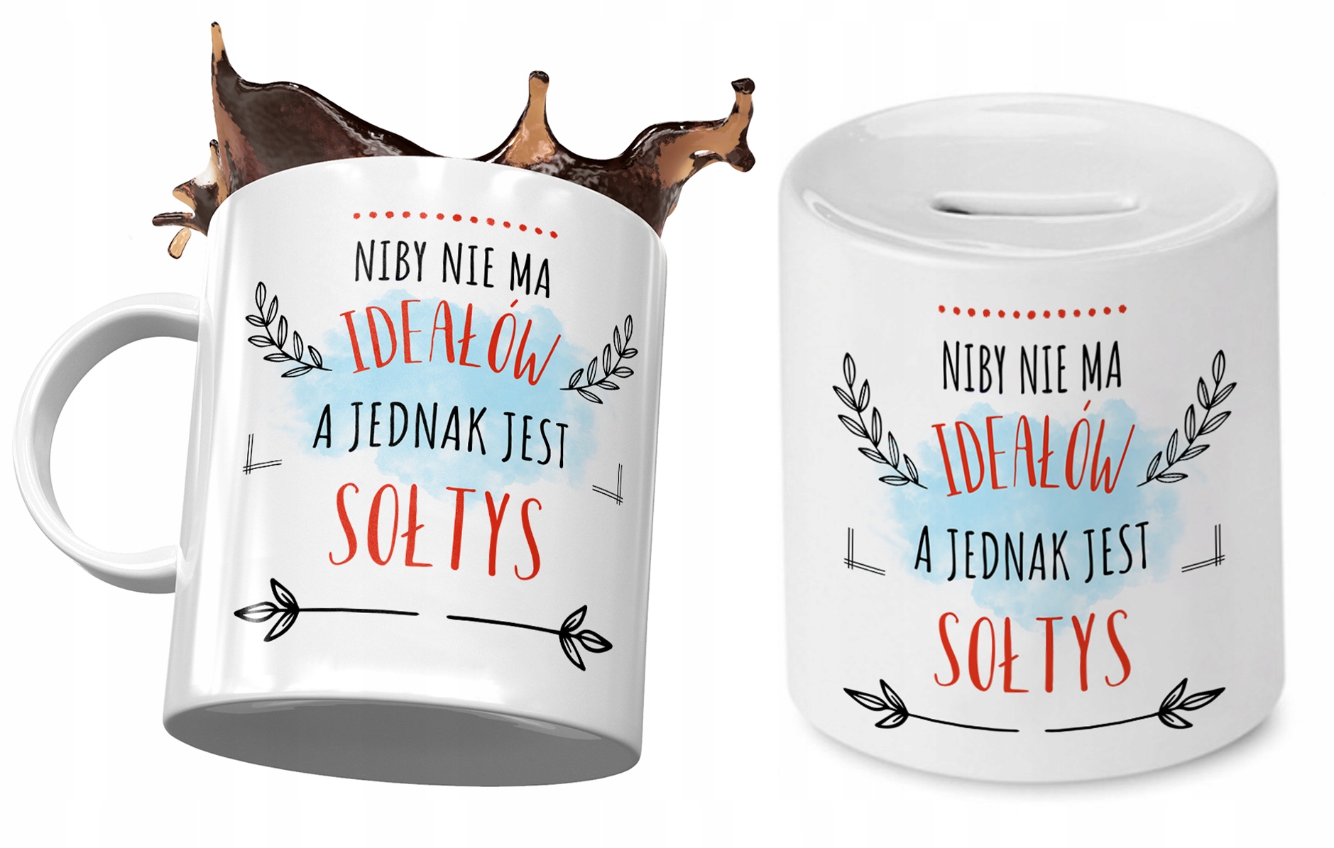 Dla Sołtysa Zestaw Kubek + Skarbonka Na Prezent Z Nadrukiem Ze Zdjęciem