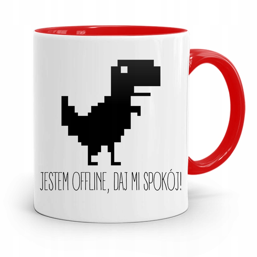 Kubek Czerwony Informatyka Programisty Offline Z Nadrukiem Ze Zdjęciem