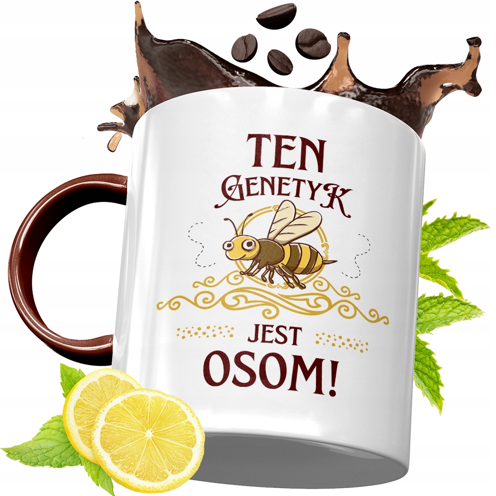 Kubek Pomarańczowy Dla Genetyka Prezent Z Nadrukiem Ze Zdjęciem