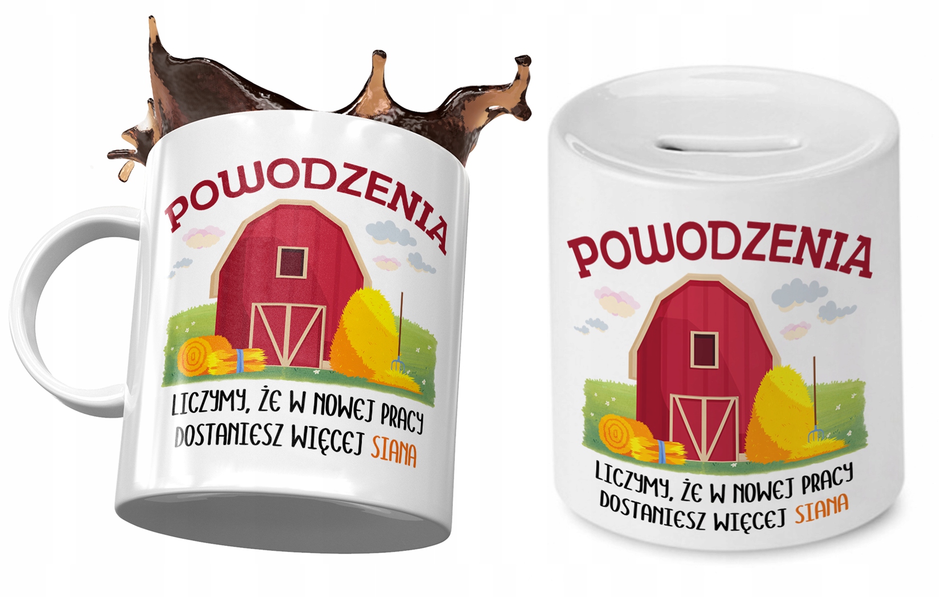 Pożegnanie Z Pracy Zestaw Kubek + Skarbonka Z Nadrukiem Ze Zdjęciem