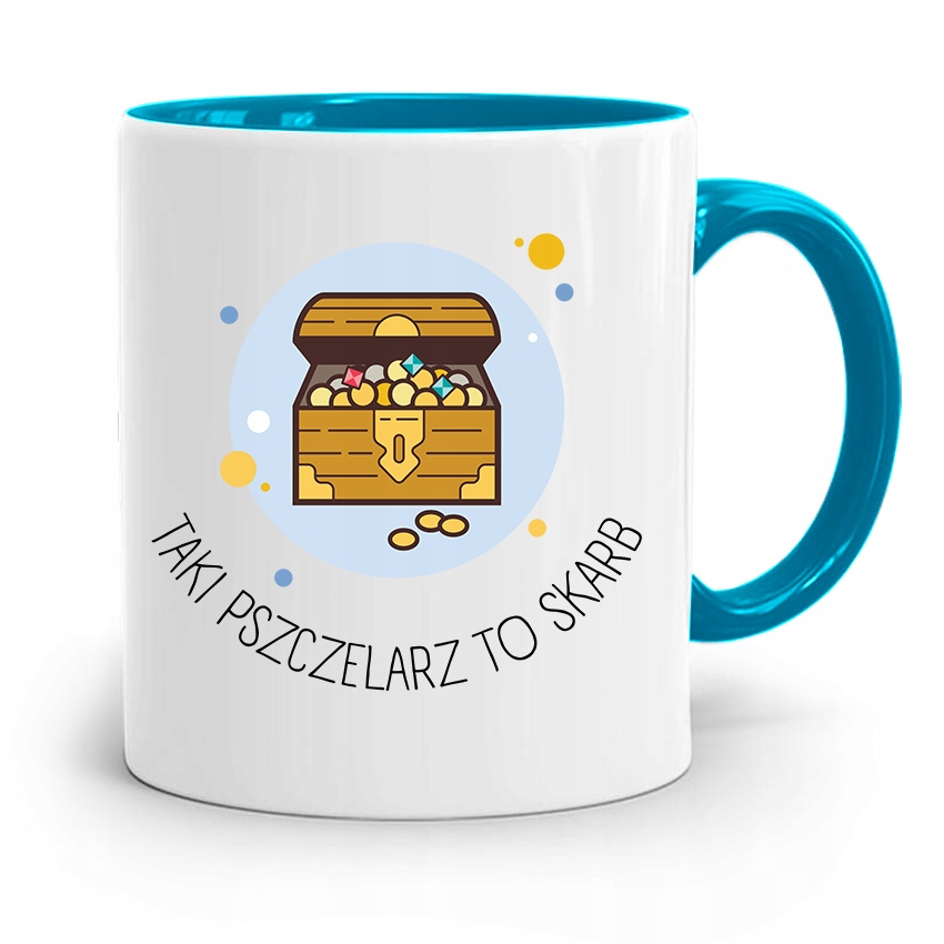 Kubek Błękitny Dla Pszczelarza To Skarb Prezent Z Nadrukiem Ze Zdjęciem