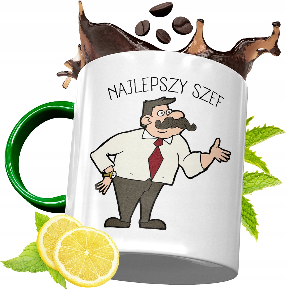Kubek Zielony Dla Szefa Szefowej Prezent Urodziny Z Nadrukiem Ze Zdjęciem