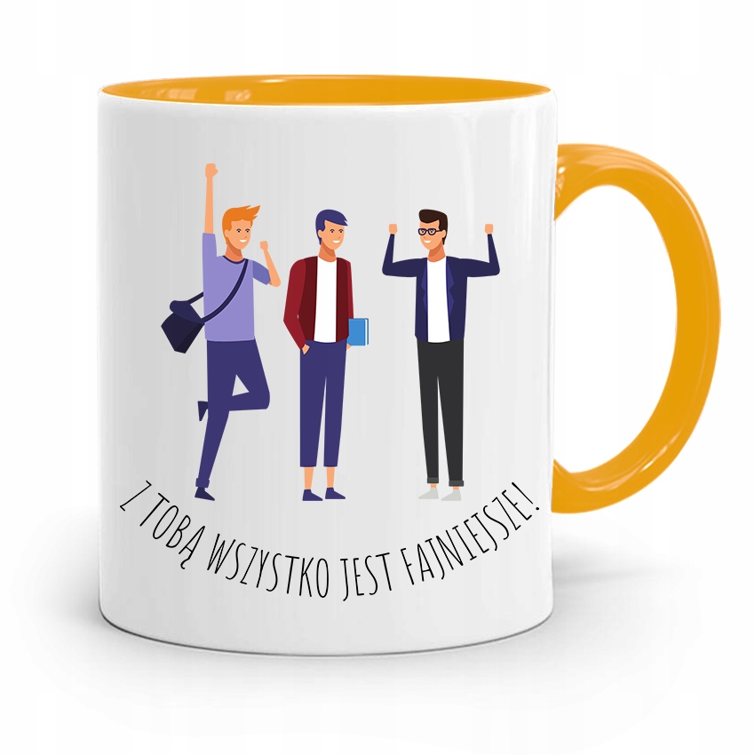 Kubek Żółty Dla Przyjaciela Wszystko Fajniejsze Z Nadrukiem Ze Zdjęciem