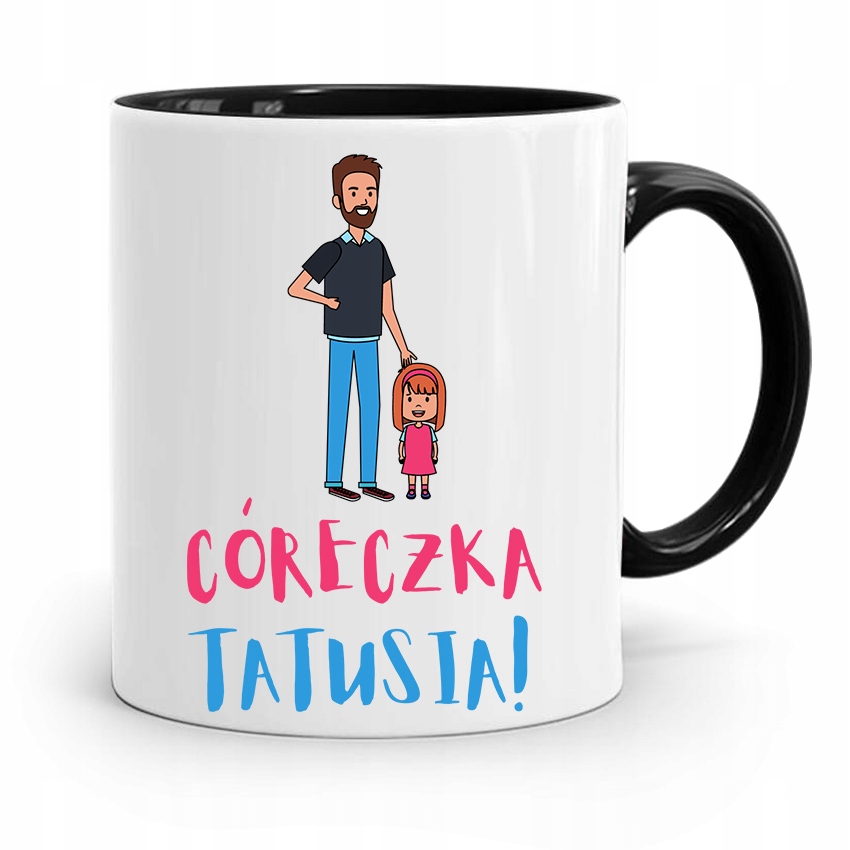 Kubek Czarny Prezent Dla Córki Córeczka Tatusia Z Nadrukiem Ze Zdjęciem