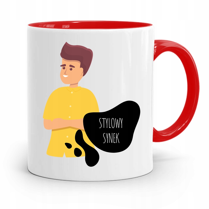 Kubek Czerwony Prezent Dla Syna Stylowy Synek Z Nadrukiem Ze Zdjęciem