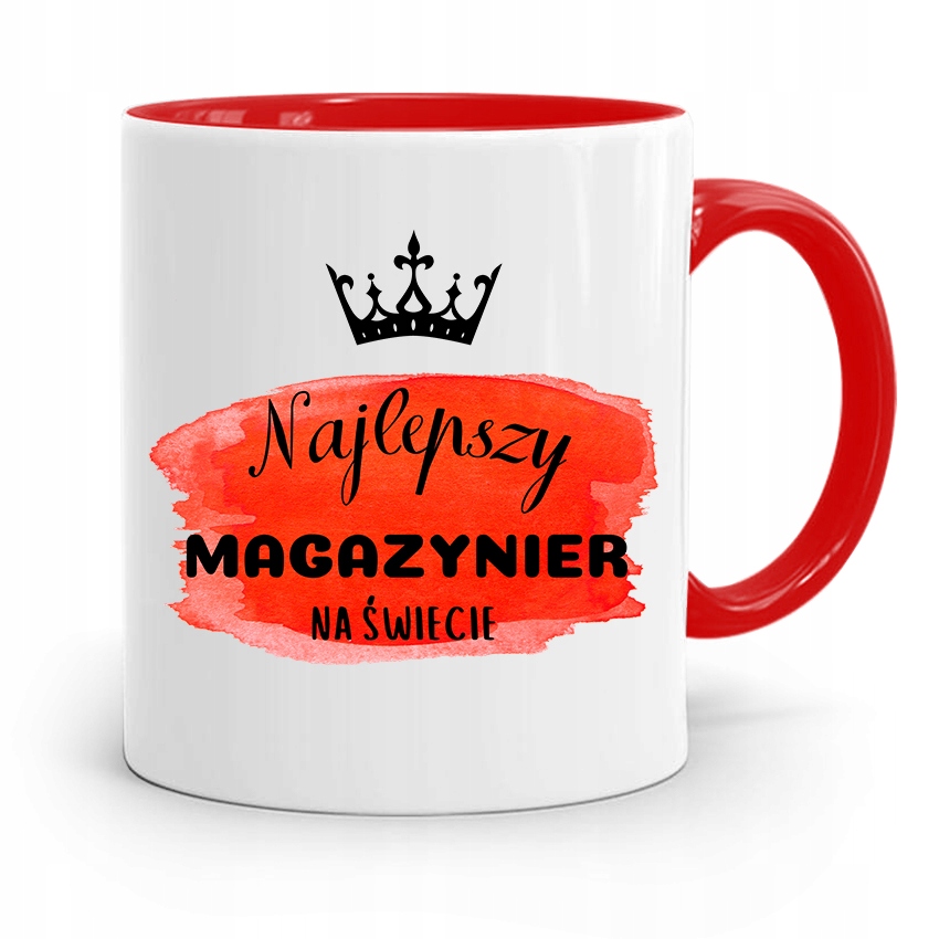 Kubek Czerwony Dla Magazyniera Najlepszy Na Z Nadrukiem Ze Zdjęciem