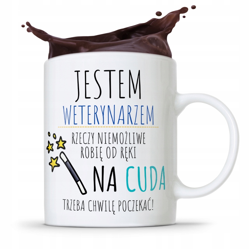 Kubek Dla Weterynarza Na Cuda Trzeba Poczekać! Z Nadrukiem Ze Zdjęciem