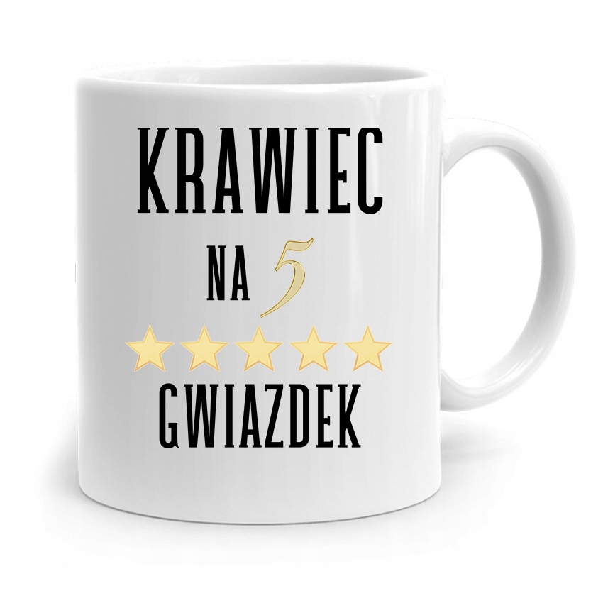 Kubek Prezent Krawcowej Krawca Na 5 Gwiazdek Z Nadrukiem Ze Zdjęciem