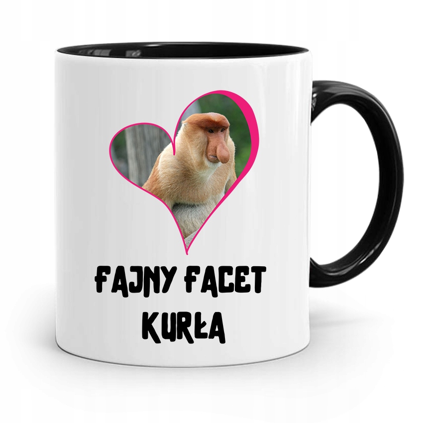 Kubek Prezent Czarny Dla Chłopaka Fajny Facet Z Nadrukiem Ze Zdjęciem