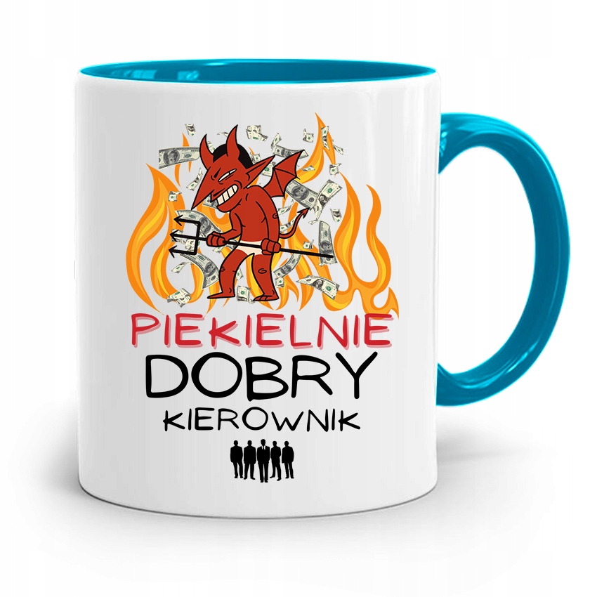 Kubek Błękitny Dla Kierownika Piekielnie Dobry Z Nadrukiem Ze Zdjęciem